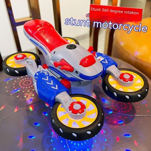 New Electric Deformation Motorcycle Stunt Rotating Universal Car Science Fiction Light Music Children Toy Car - Bespoke Gadgets. 